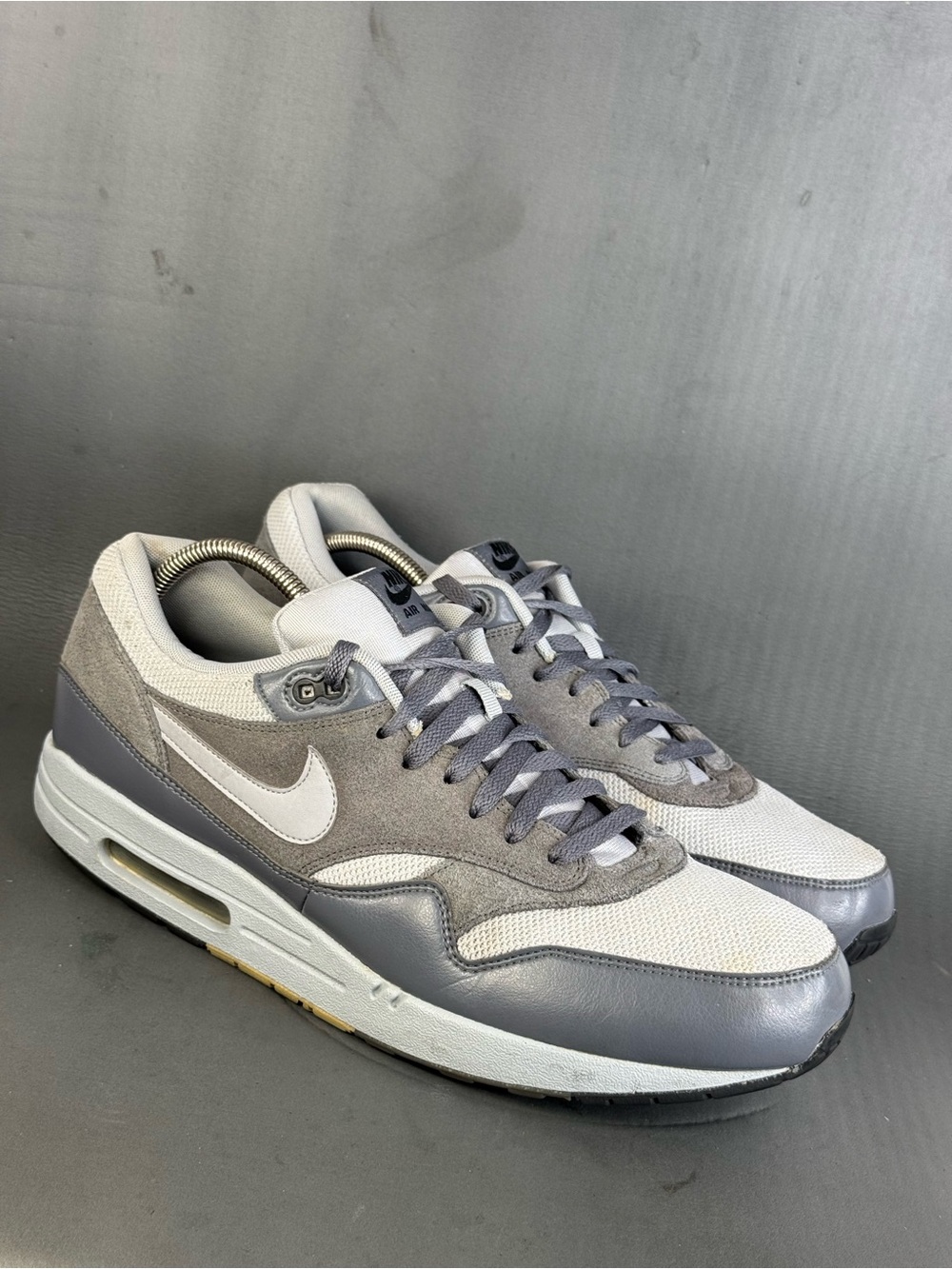 Nike Air Max 1 Essential 'Wolf Grey' athletic sneaker shoes men's size 15